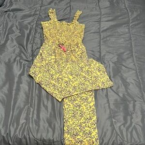 Chic Yellow Floral Jumpsuit